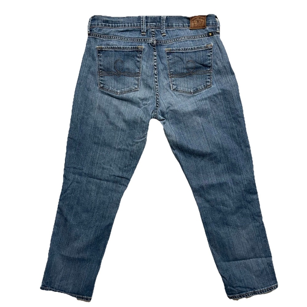 Lucky Brand Jeans Womens 8/29 Distressed Blue Denim Sofia Capri Crop Leg Comfort - Picture 2 of 13